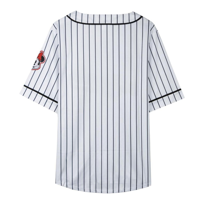 Camiseta Corta Baseball Minnie Mouse - Color Blanco