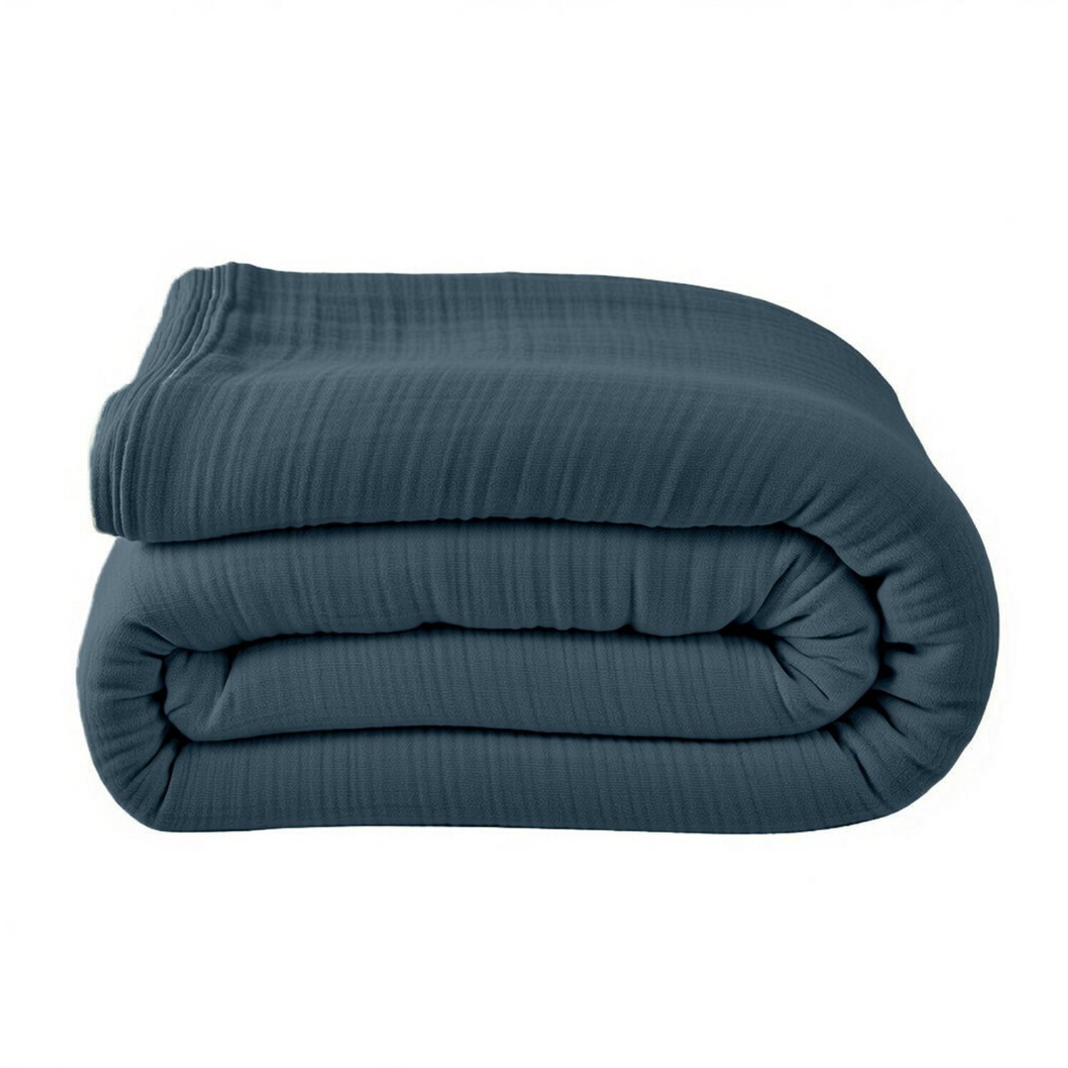 Housse de couette 100% gaze de coton lavé bleu pétrole