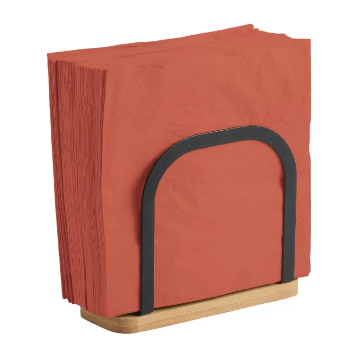 Porte serviettes de tables Design industriel Bambou & Acier ELIE Noir mat MSV