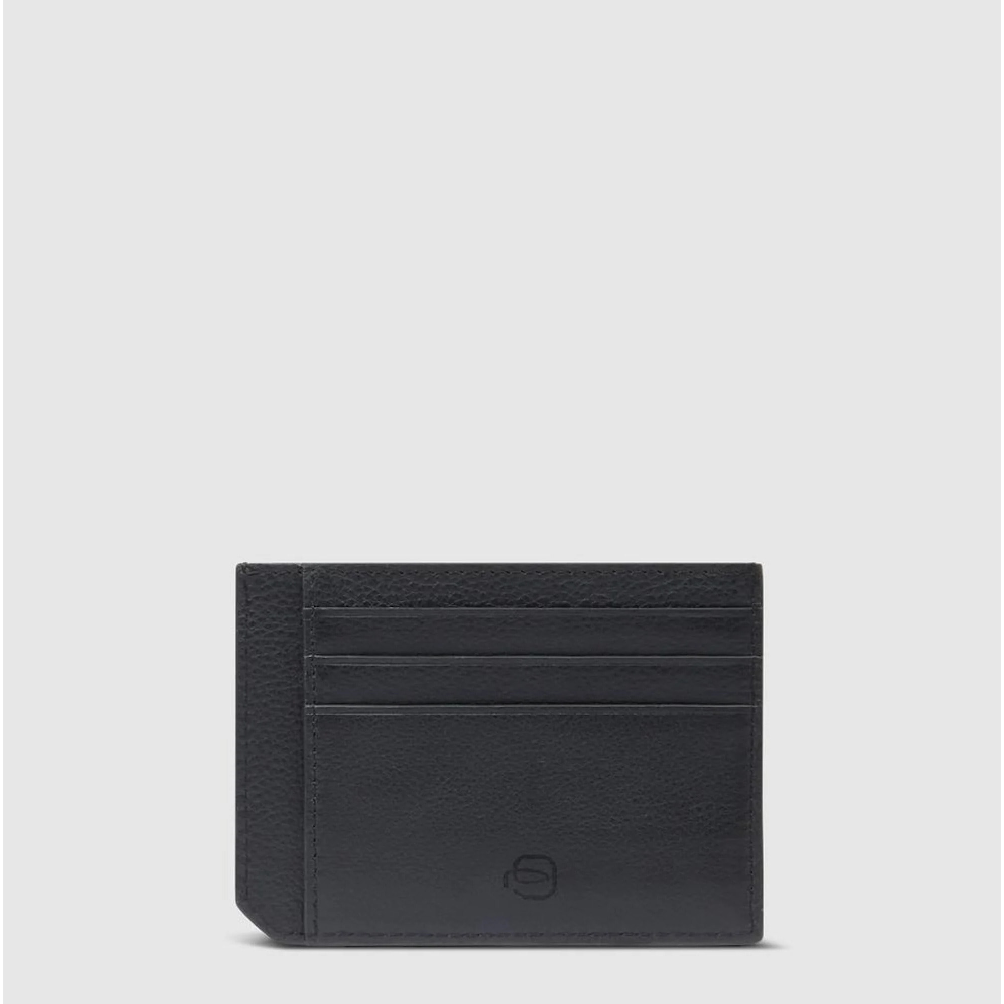 Piquadro Portacarte di credito sottile in pelle, schermato con protezione RFID