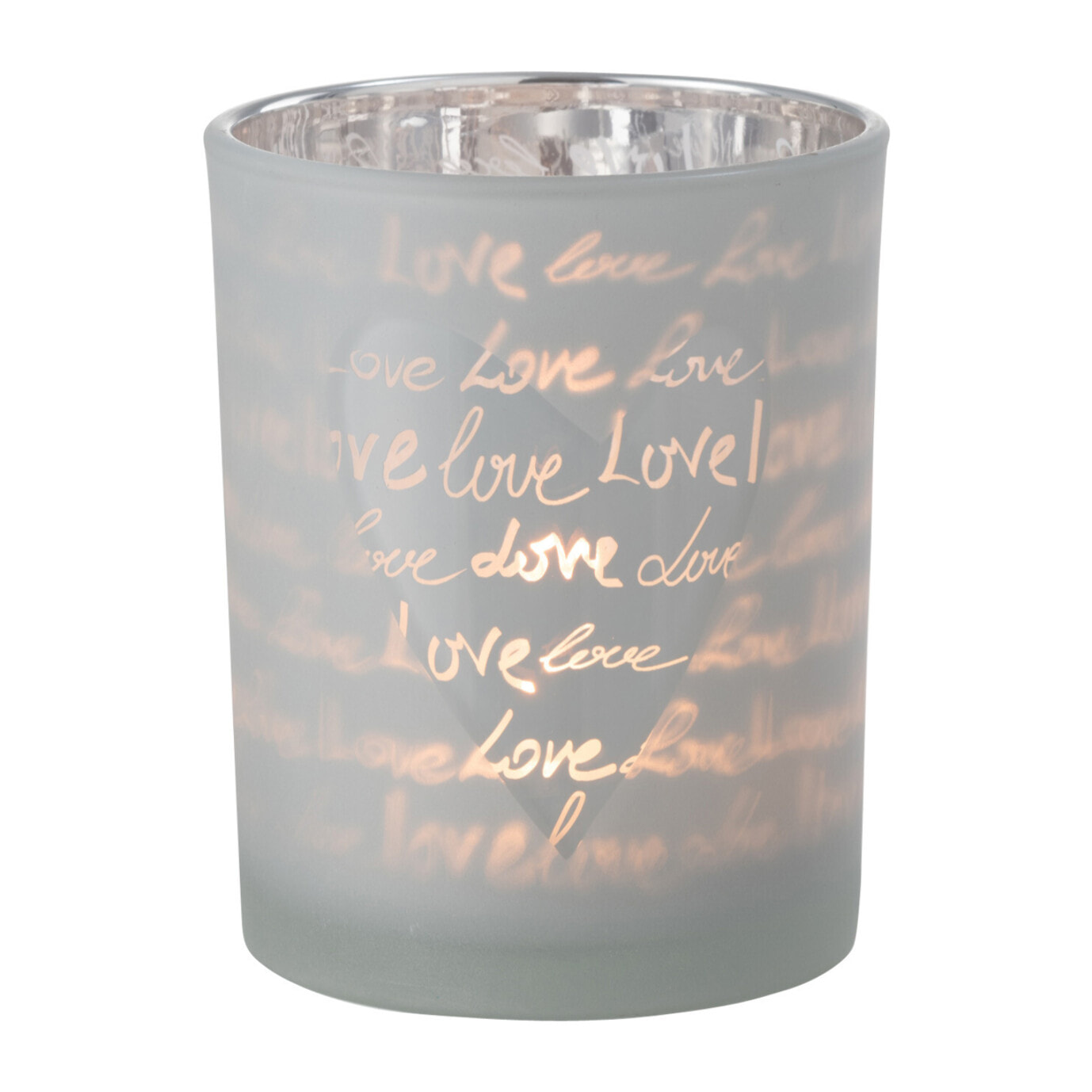 J-Line Photophore Love Verre Blanc Medium