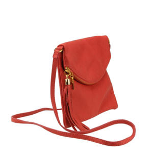 Borse Donna colore Rosso-in pelle Made in Italy 18x20x2cm