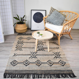 Tapis artisanal Sere, tapis kilim en jute