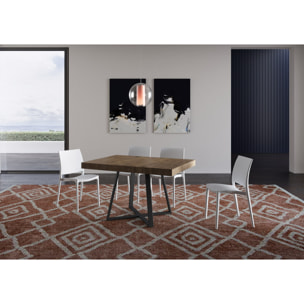 Tavolo allungabile 90x130/390 cm Abbraccio noce gambe antracite