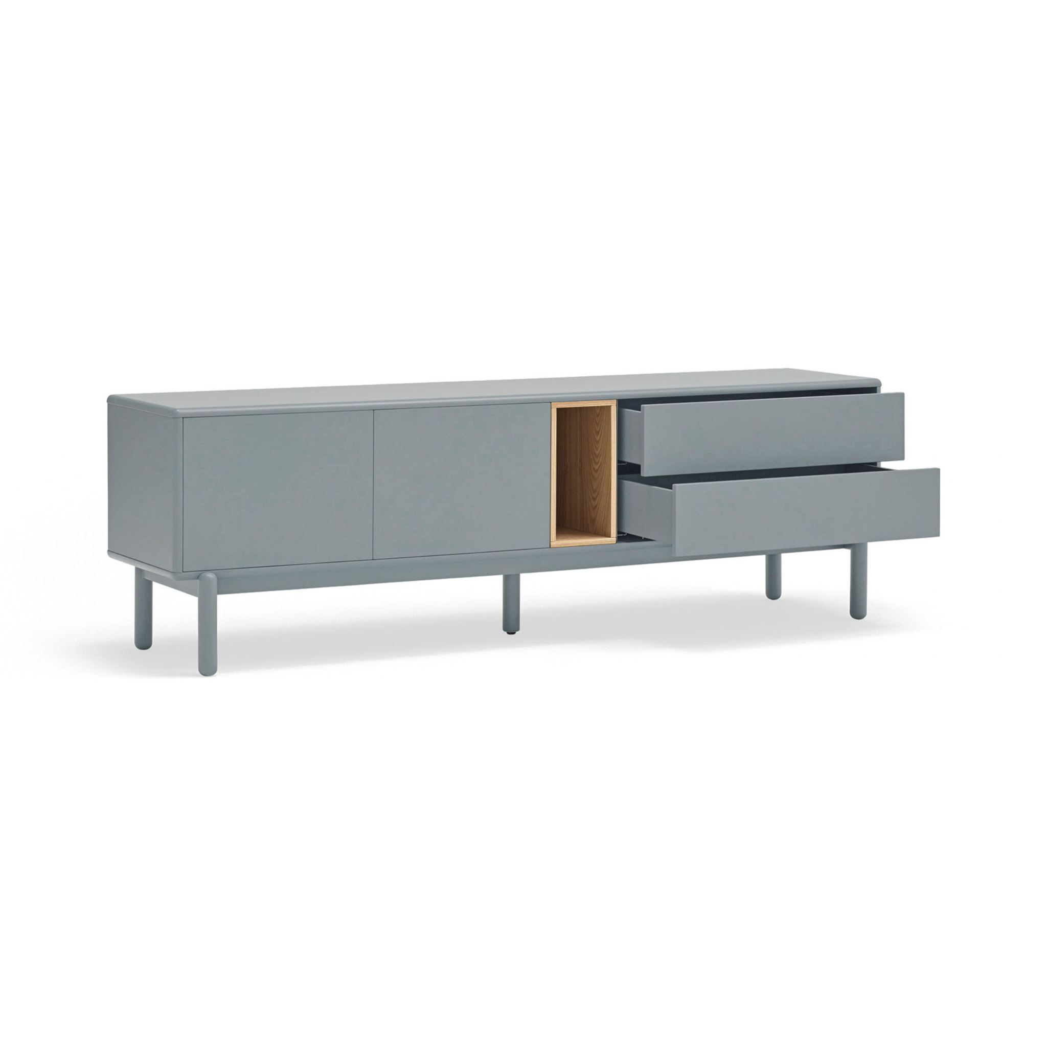 Mueble de televisión Corvo 2 puertas y 2 cajones de 180cm gris perla