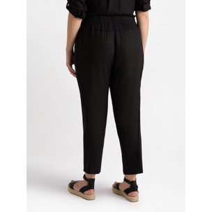Fiorella Rubino - Pantaloni dritti in lino - Nero