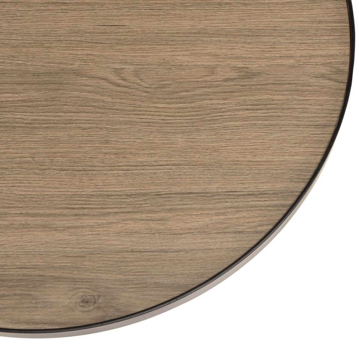 JULIA - Table basse ronde 60x60cm mocha pieds asymétriques métal noir