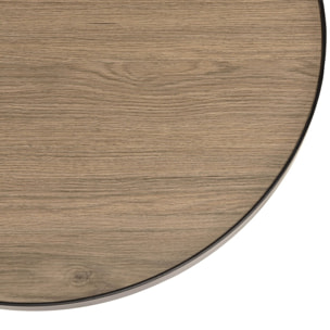 JULIA - Table basse ronde 60x60cm mocha pieds asymétriques métal noir
