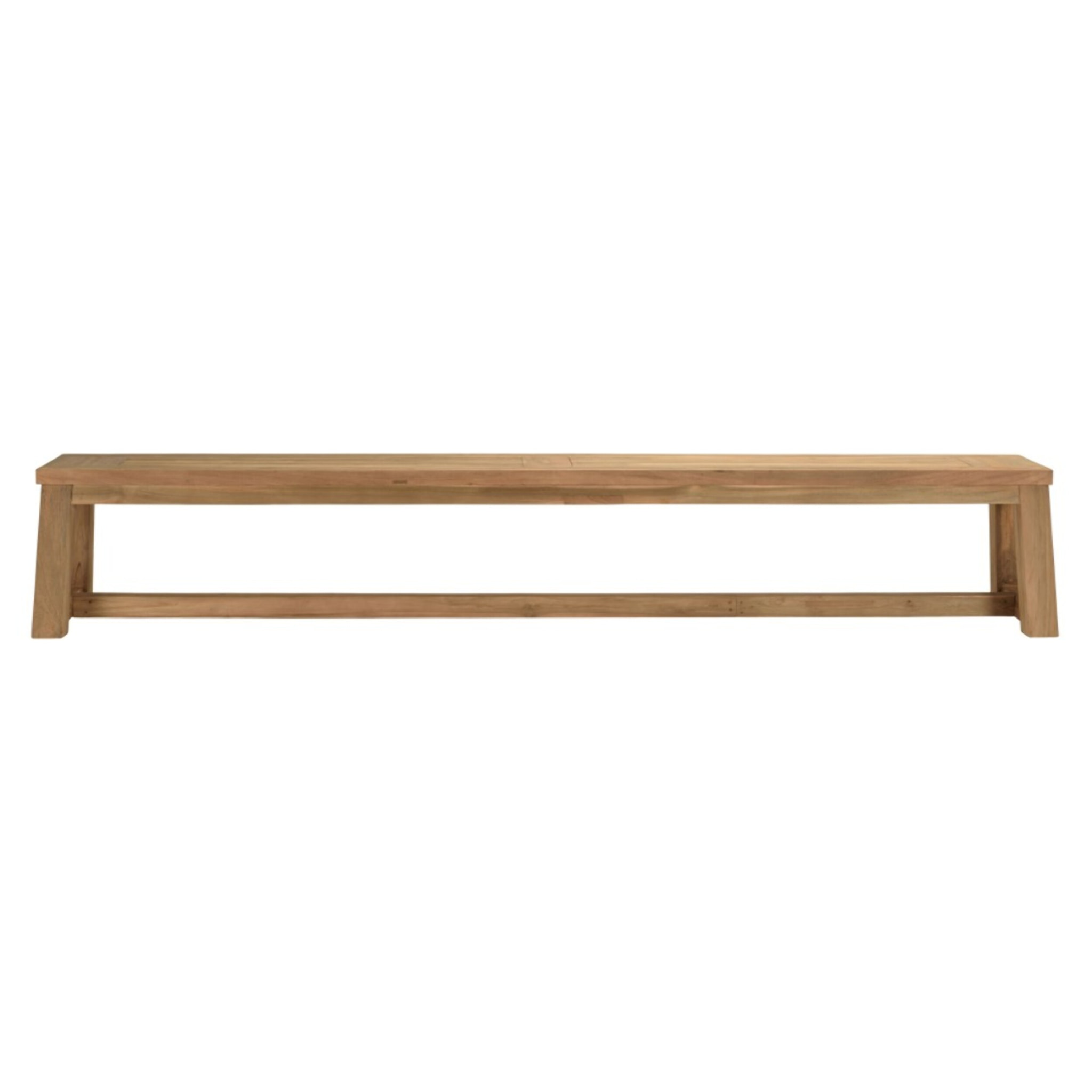 KALLY - Banc de jardin 270x35cm en bois teck recyclé couleur naturelle