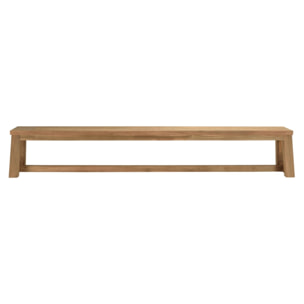 KALLY - Banc de jardin 270x35cm en bois teck recyclé couleur naturelle