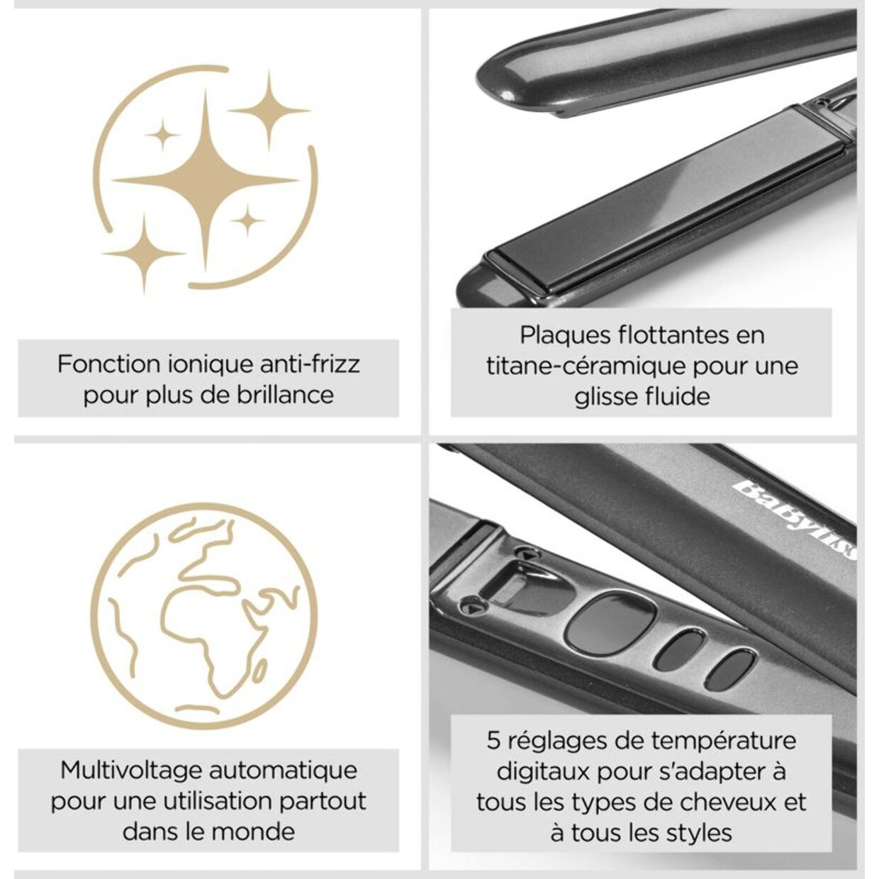 Lisseur BABYLISS Titanium Shine 235