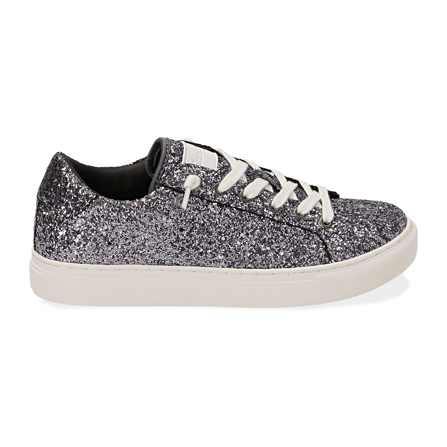 Zapatillas plateadas con glitter