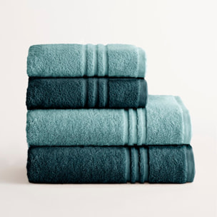 Set 2 toallas ducha + 2 toallas lavabo lagoon-aguamarina premium