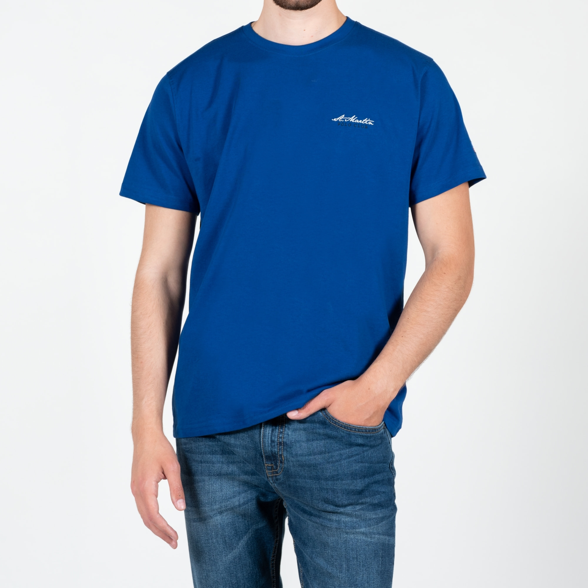 T-shirt basic con logo ricamato