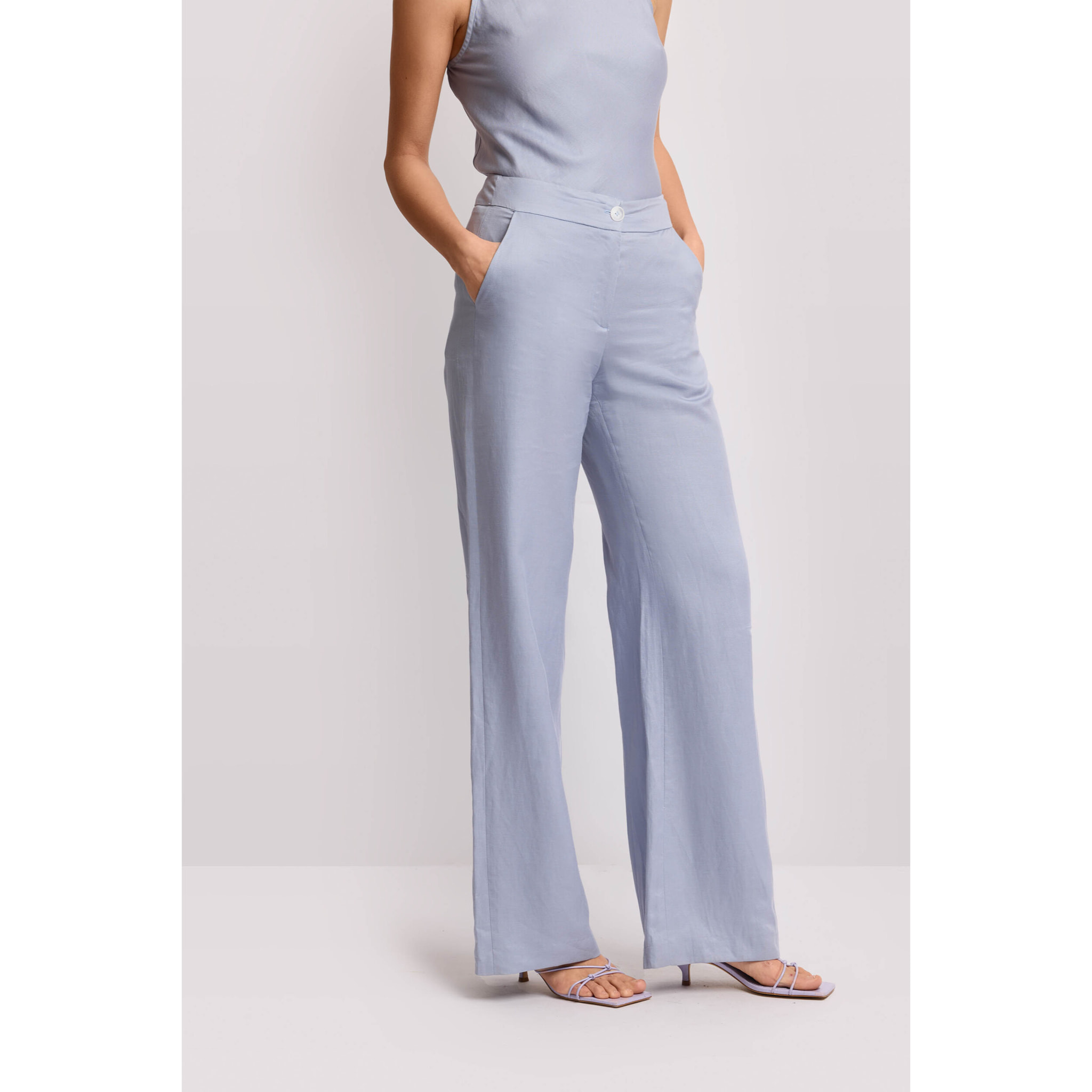 Kocca - Pantaloni wide-leg a vita alta Donna, Tinta unita