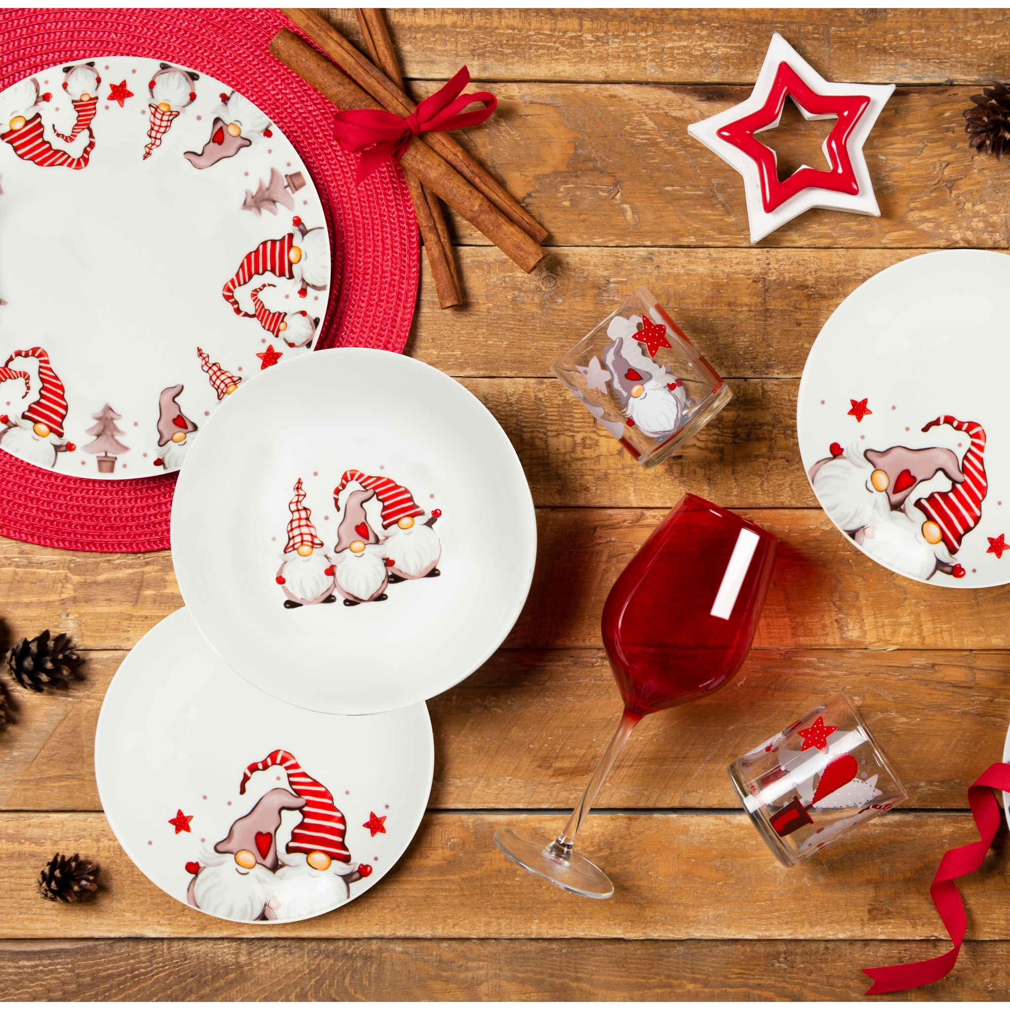 Service de table 18 pièces Excelsa - Gnome, porcelaine blanche