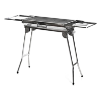 Barbecue a carbone pieghevole - acciaio inox - grigio - 61x73x33 cm