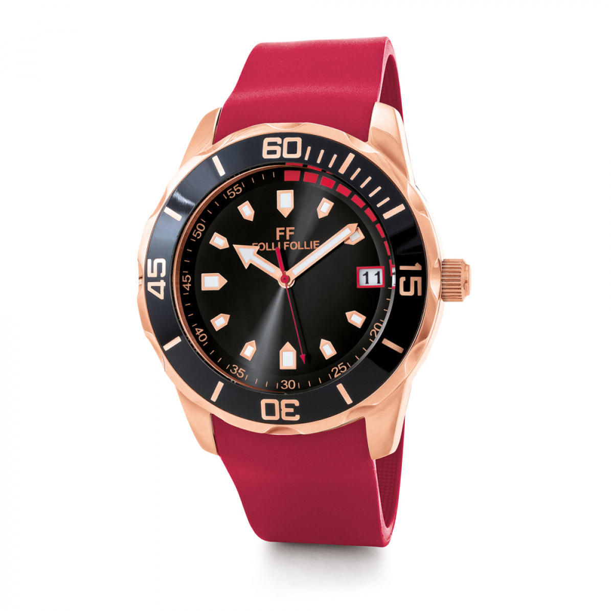 Reloj Folli Follie WF18R032ZDK-RE Mujer Analogico Cuarzo con Correa de Silicona