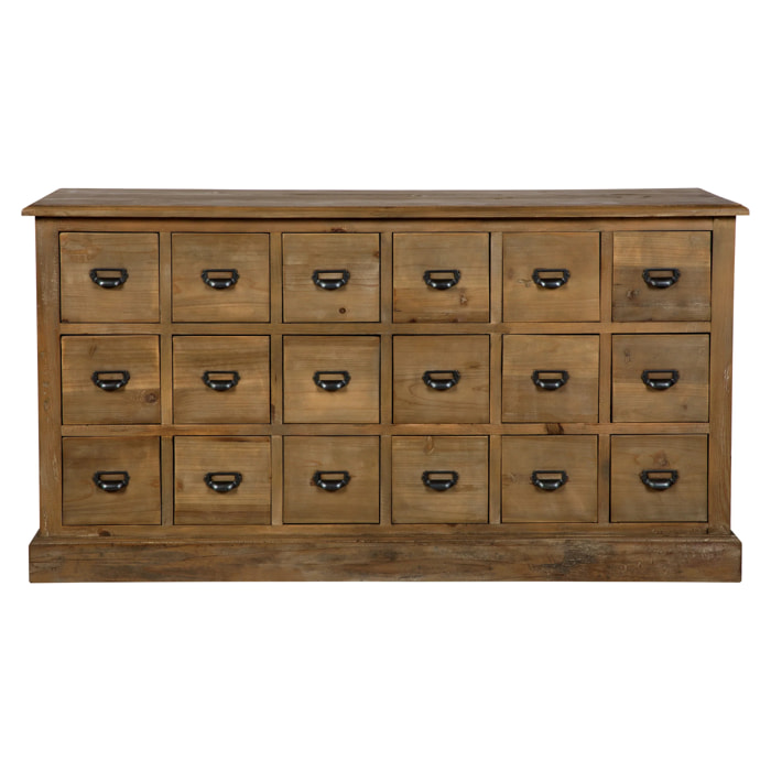Buffet en bois recyclé 18 tiroirs - Miramas