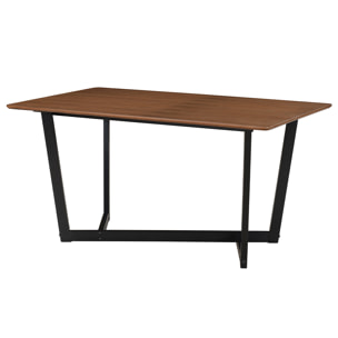 Table design rectangulaire noyer et bois teinté noir L150 cm KOUK