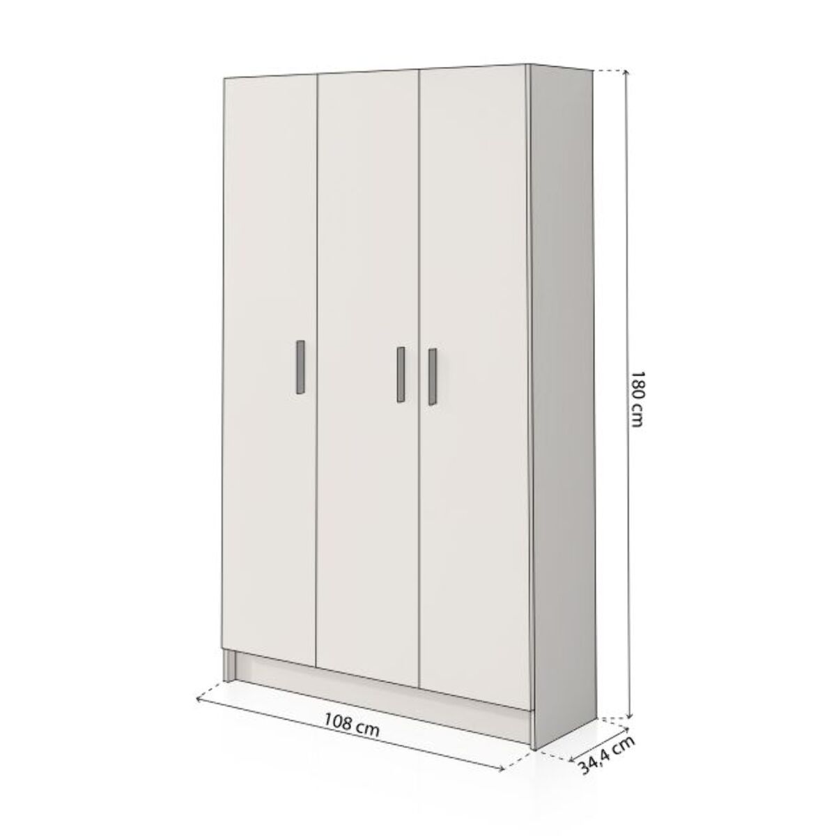 Armario Multi Useful SH 110 3 Puertas Blanco Roto