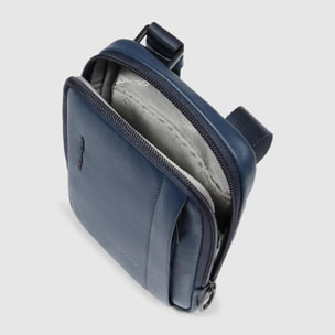 Piquadro Porta telefono da collo in pelle con porta carte di credito, schermato con protezione RFID