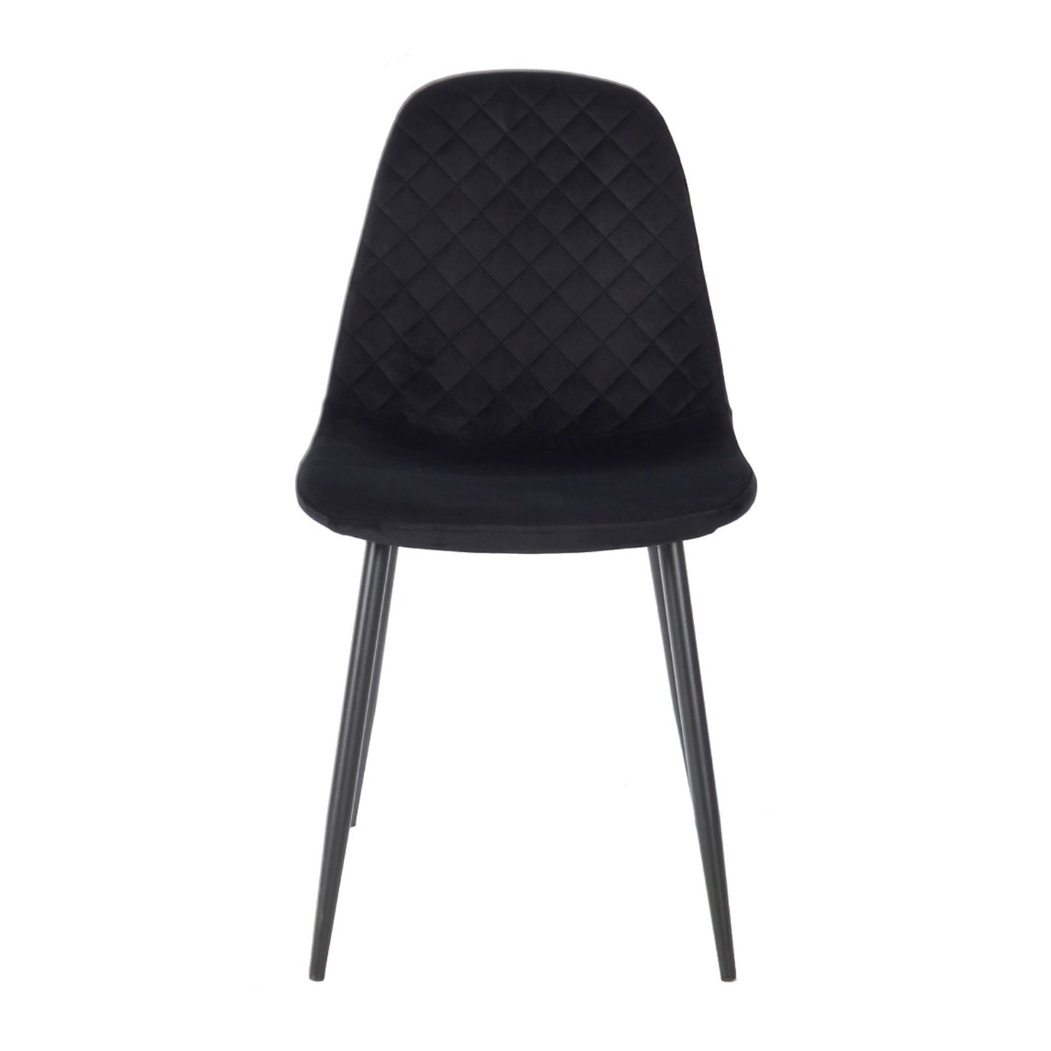 Set da 4 sedie,new lena, velluto nero,gambe nere