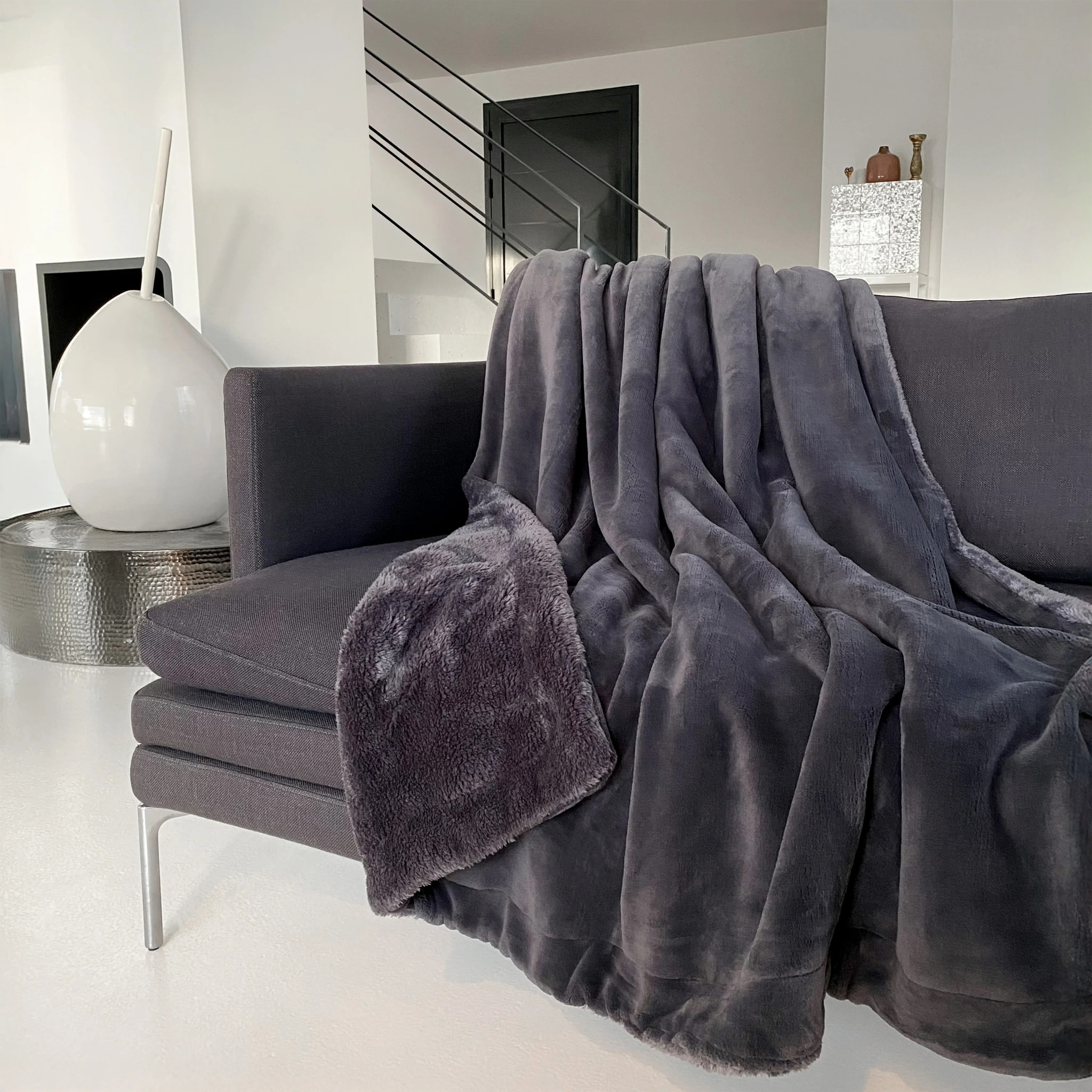 Plaid polaire - Cozy Anthracite - 760g/m²