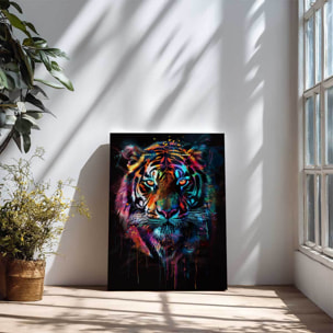 Tableau tigre couleurs vibrantes Toile imprimée