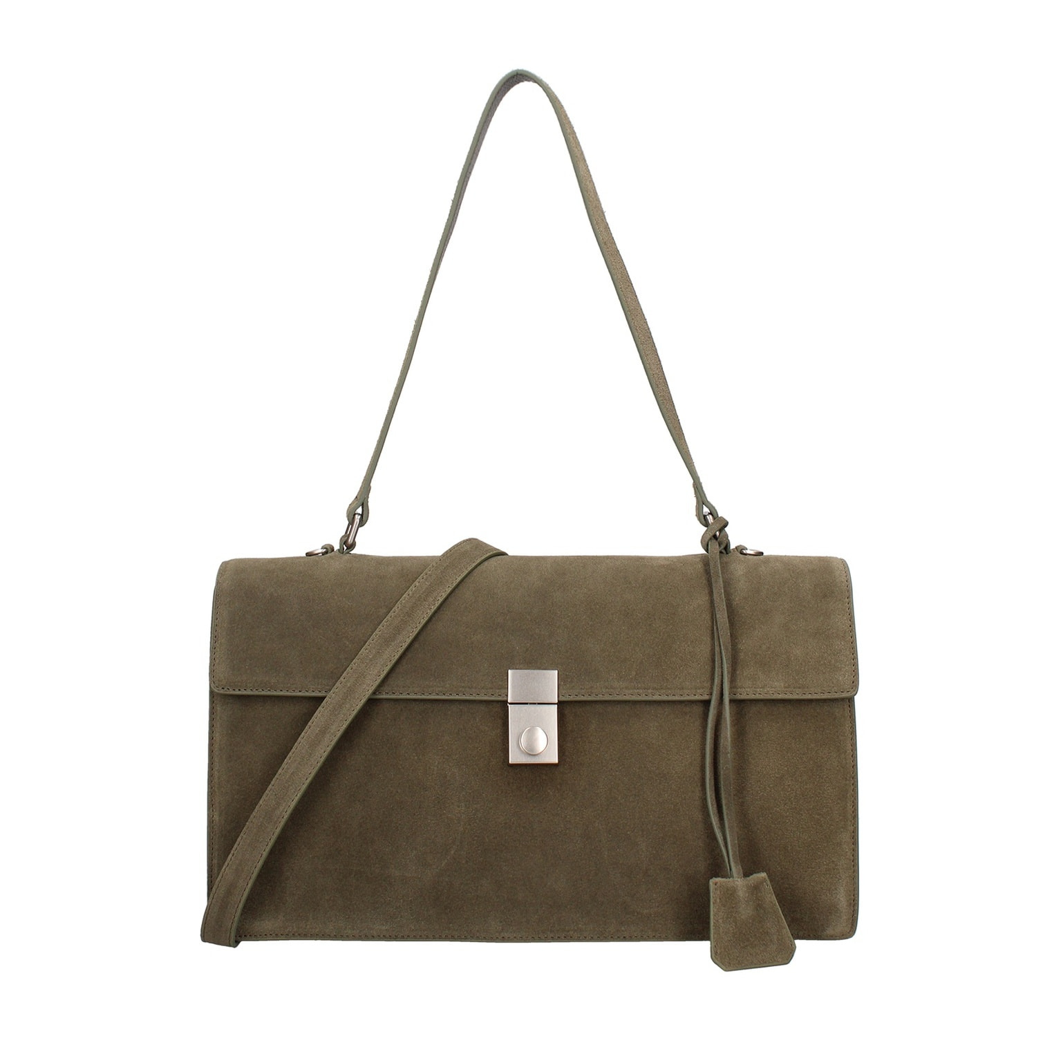 Borsa a spalla da donna Made in Italy - Lavinia Chic - Pelle Scamosciata - 34.5 x 21.0 x 10.0 cm