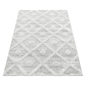 PISA - Tapis de salon à motif losange gris - PIS4707GRI