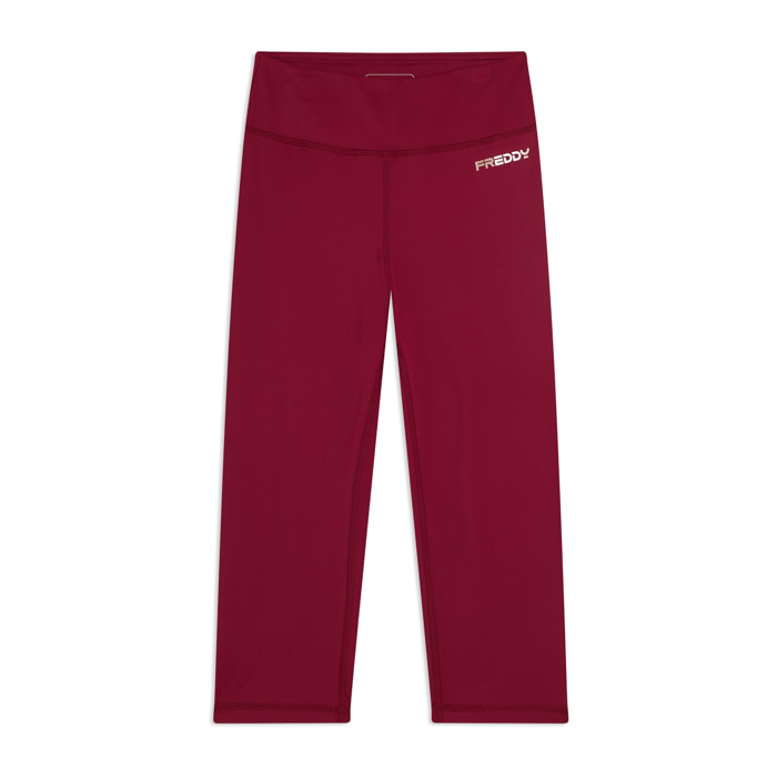 Leggings corsaro vita alta in tessuto tecnico quick dry