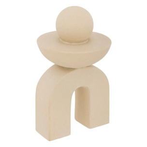 Déco à poser organique Wavy bliss céramique beige H18cm