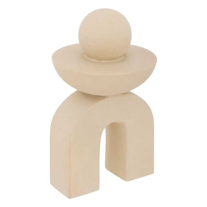 Déco à poser organique Wavy bliss céramique beige H18cm