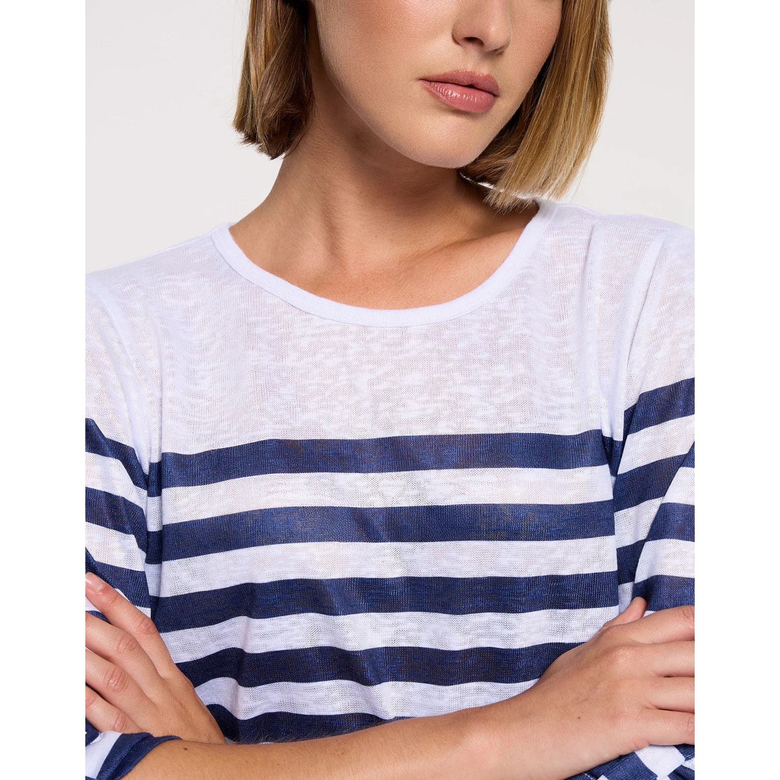 Camiseta Manga Media Azul Marino - Malberry