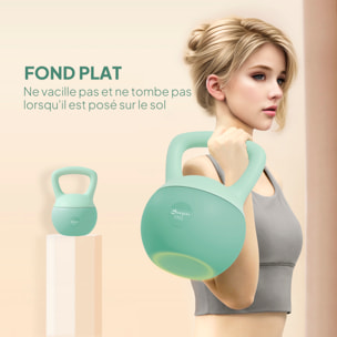 Kettlebell 8kg - haltère avec poignée antidérapante pour fitness musculation cardio, vert
