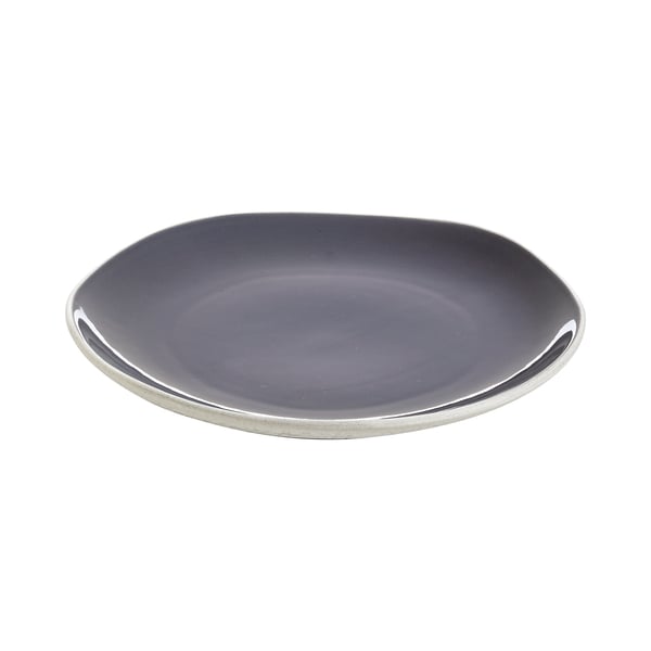 6 assiettes plates 25,4 cm Rocaleo Gris foncé
