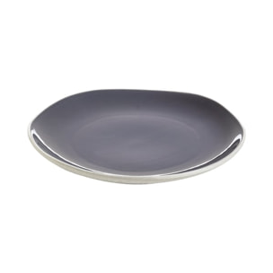 6 assiettes plates 25,4 cm Rocaleo Gris foncé