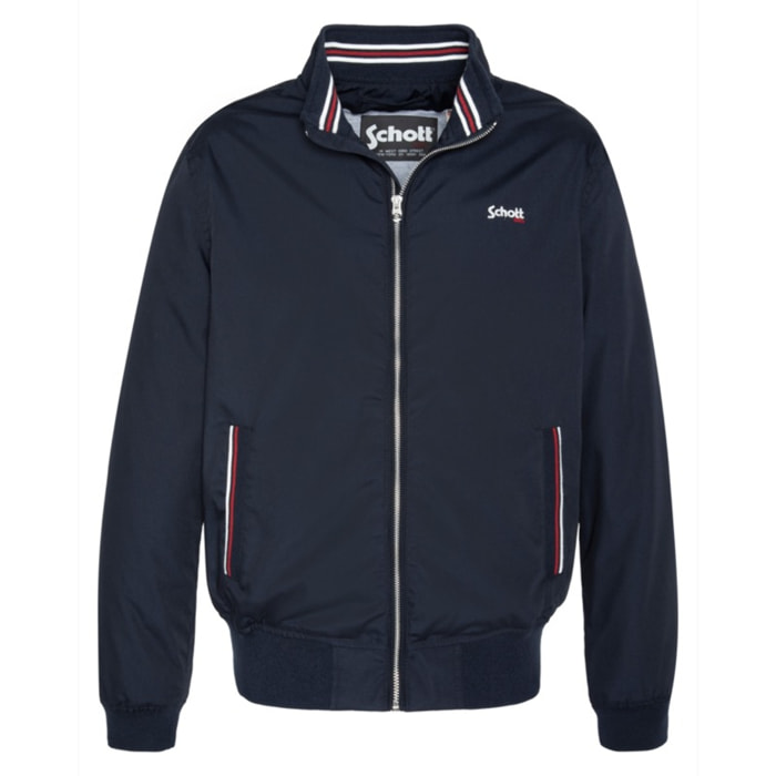 KENTONZIPPERED SHORT JACKET WITH JERSEY LINING AND STRIPED RIBSSchott NYCNAVY