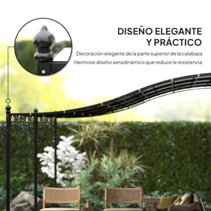 Pérgola de Pared de Jardín 3x6 m, Cenador de Jardín con Techo Inclinado, Orificios de Drenaje y Estructura Metálica, Resistente a la Intemperie, para Patio, Terraza, Balcón, Gris Oscuro