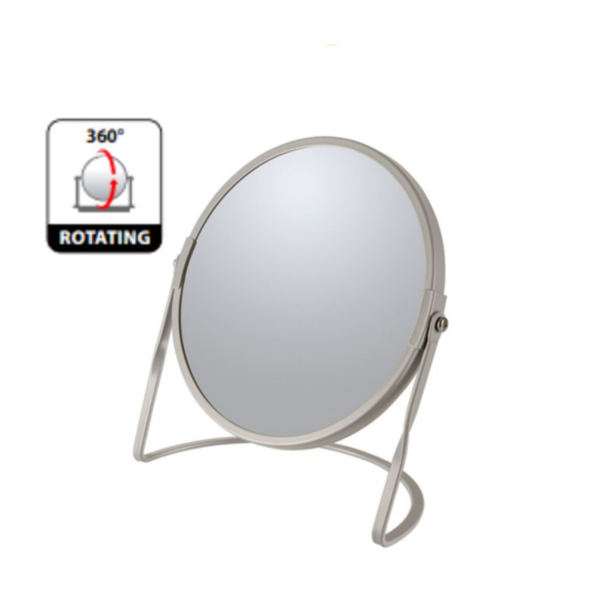 Miroir grossissant sur pied Acier AKIRA Taupe mat Spirella