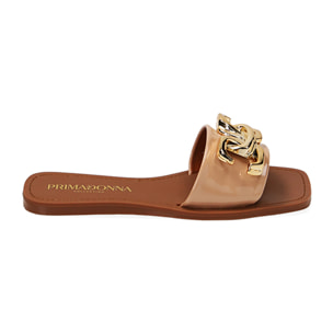Ciabatte flat nude in vernice
