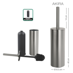 Set Poubelle à  pédale 5L & Brosse Wc AKIRA Inox Brossé Spirella