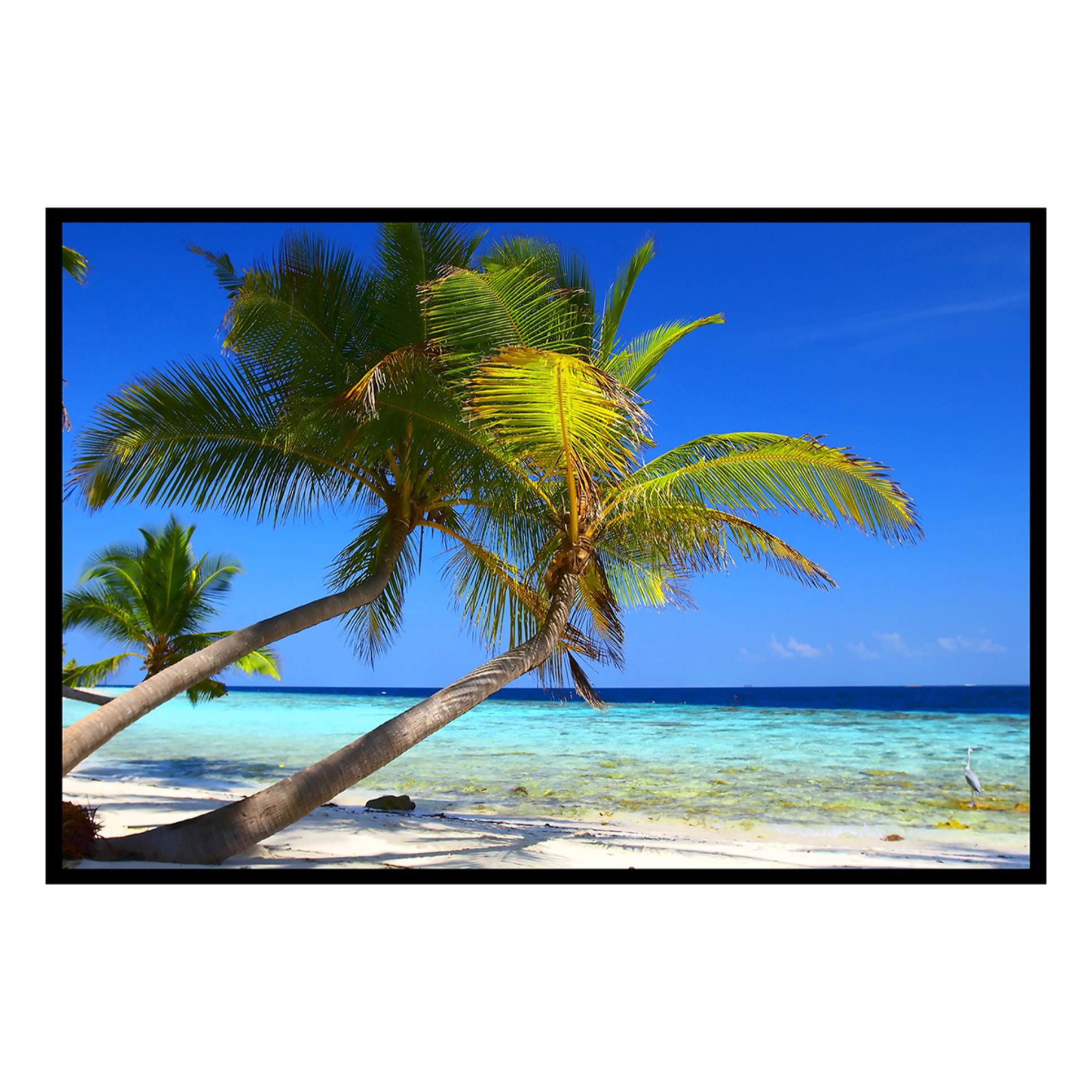 Affiche encadrée plage tropicale Affiche + cadre en métal - Noir