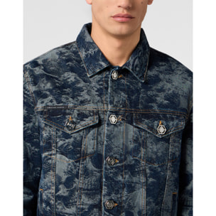 PHILIPP PLEIN Trucker Jacket  All-Over Skull Skull