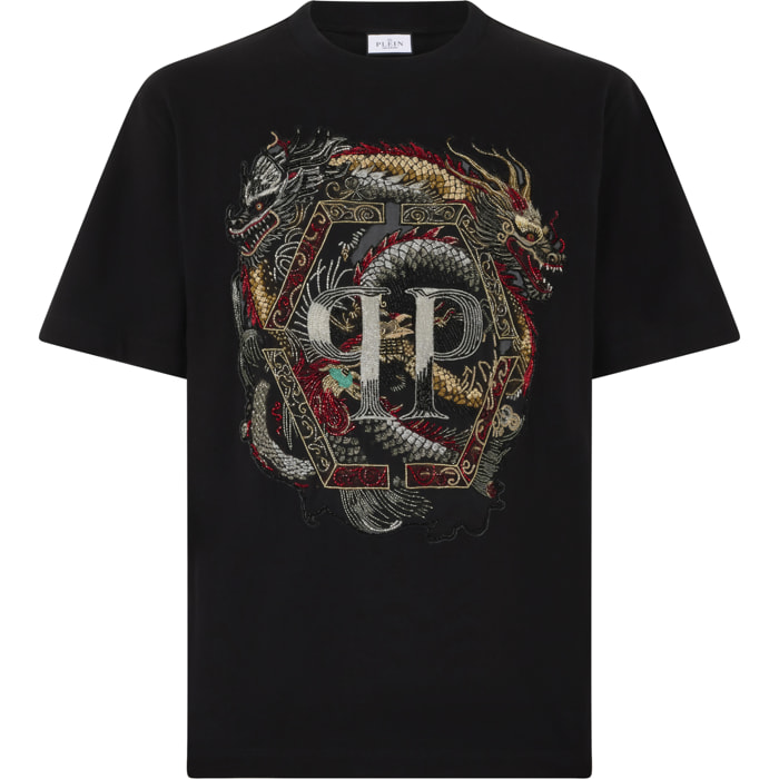 PHILIPP PLEIN Round Neck T-Shirt Dragon