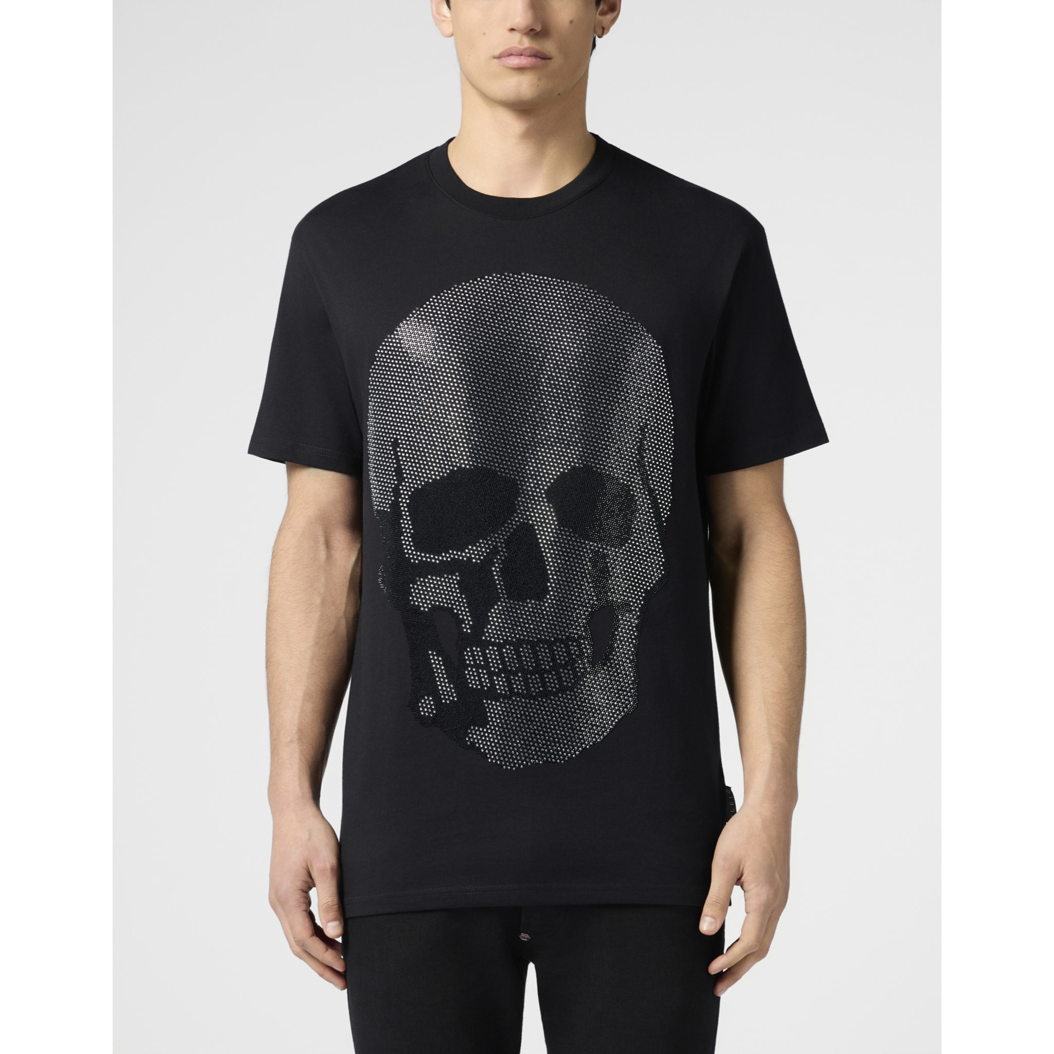 PHILIPP PLEIN Round Neck T-Shirt Skull Stones