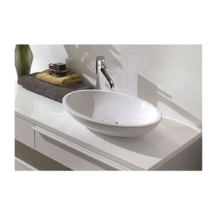Lot de deux vasques ovales à poser 58,50X38 avec trop plein Loop & Friends Blanc CeramicPlus