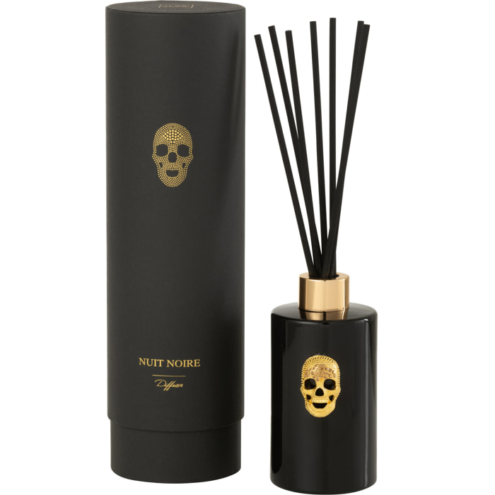 J-Line Bâtonnets parfumés Tête de mort - Nuit Noire - noir - 200ml