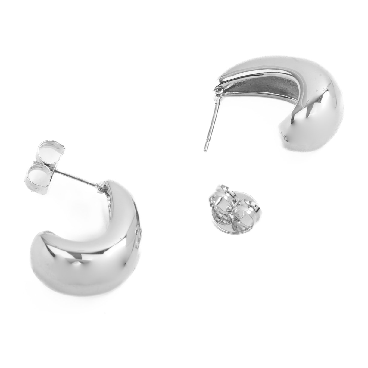 Pendientes de 22mm de diámetro acabado plata
